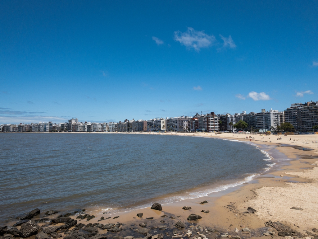 De Los Pocitos Beach in Montevideo, Uruguay.